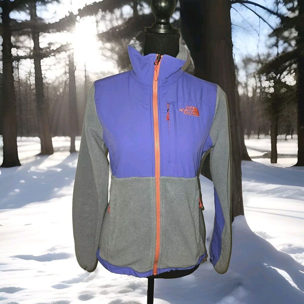 The North Face Denali Jacket Womens Gray Purple Polortec Fleece Size XS